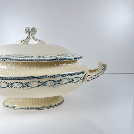 Image 1 of Zuppiera in ferro e terracotta "Recamier" Salins, fine XIX secolo