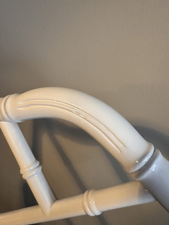 Image 1 of 2x white Chippendale Faux Bamboo Jonathan Adler armchair