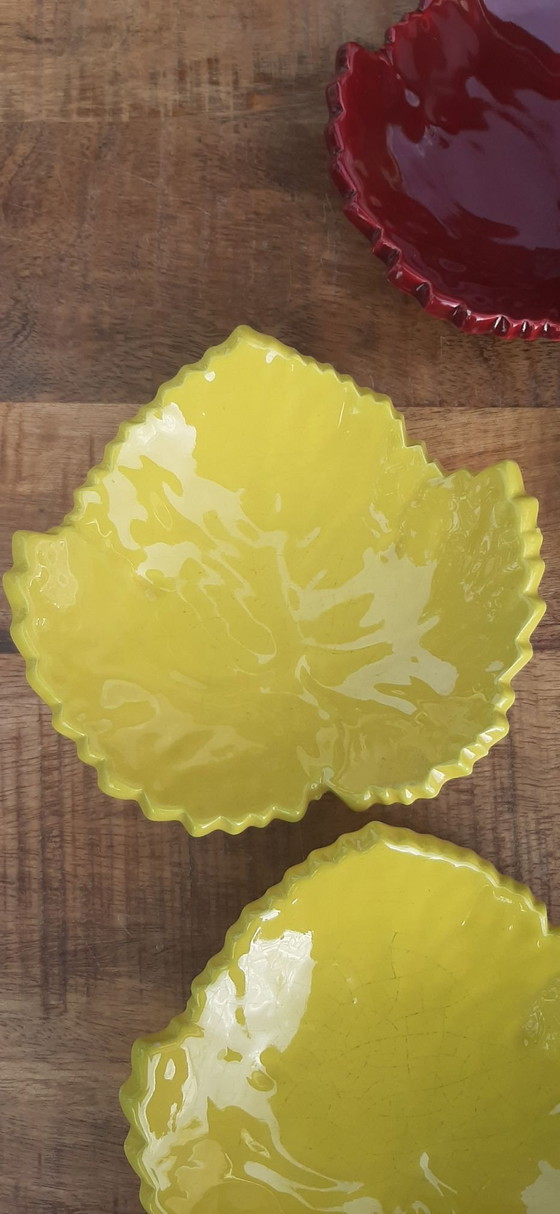 Vallauris Cerenne Tray. Leaf-shaped, 5 pieces, Bowls, Ceramic, Green (photo 11 of 15)