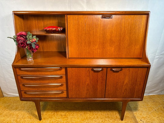 Vintage A. Younger “Sequence” Teak Highboard | Jaren 60 | Ontworpen door John Herbert Een werkelijk (photo 12 of 12)