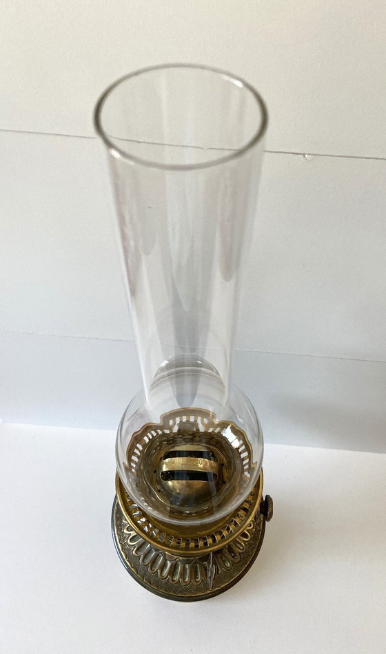 Image 1 of Lampe à Pétrole Huile Kérosène Anglaise Hinks & Son Napoléon III Cuivre Jaune