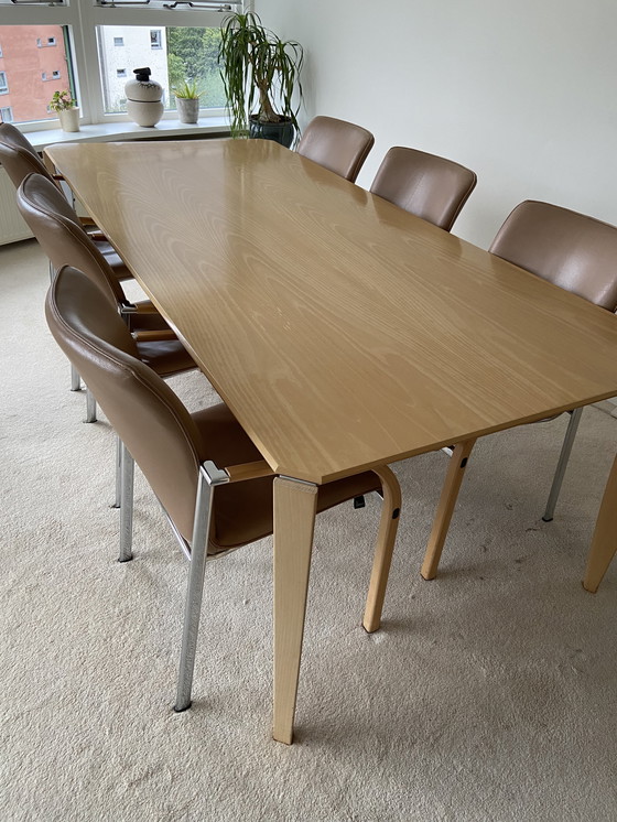 Image 1 of Leolux Dining Table Light Oak With Special Leg Insert