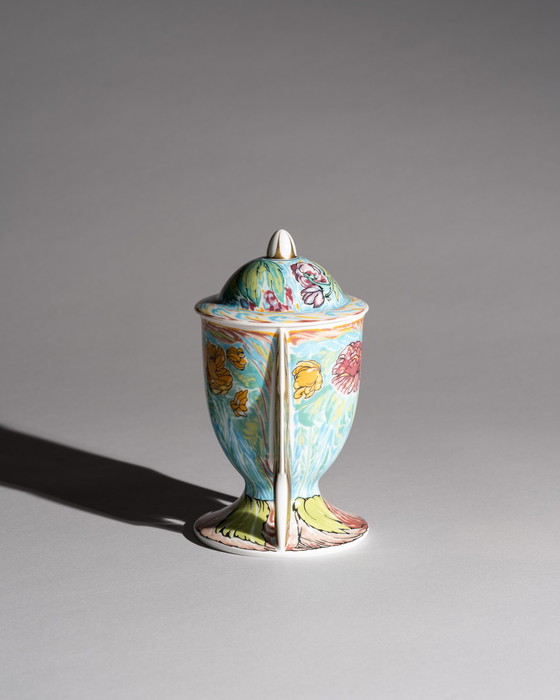 Image 1 of Rosenthal Künstler­tasse Nr. 28 Ernst Fuchs Sculptural Porcelain Cup with Cover