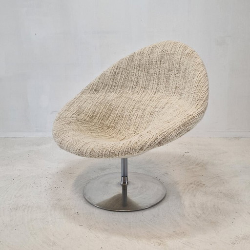 Vintage Globe fauteuil met voetenbankje van Pierre Paulin voor Artifort, 1970