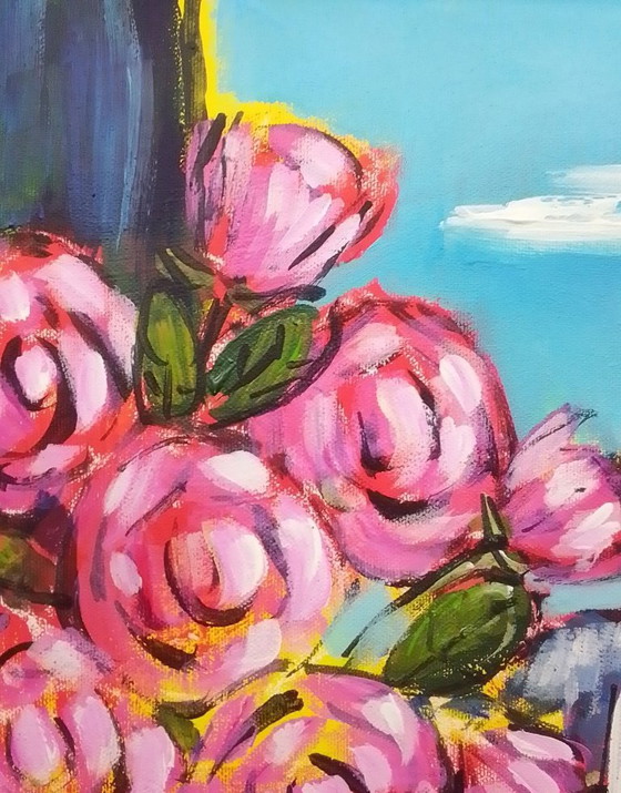 Joel LHOPITAL - Bouquet at the Window - Artist's Painting – Paintings & Drawings, Canvas (photo 5 of 11)