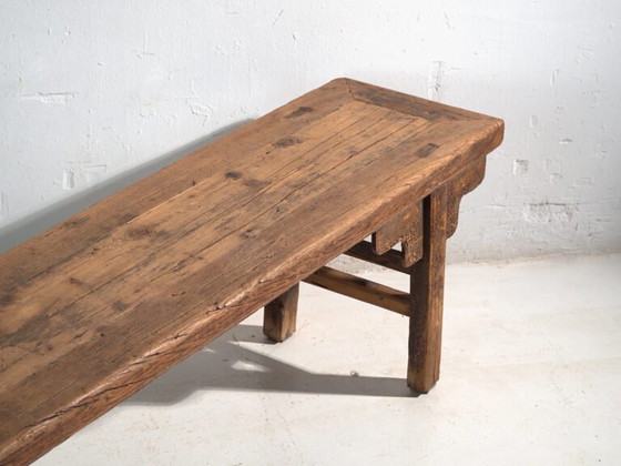 Antique long low bench in elm wood – China, circa 1930 – Benches (photo 12 of 40)
