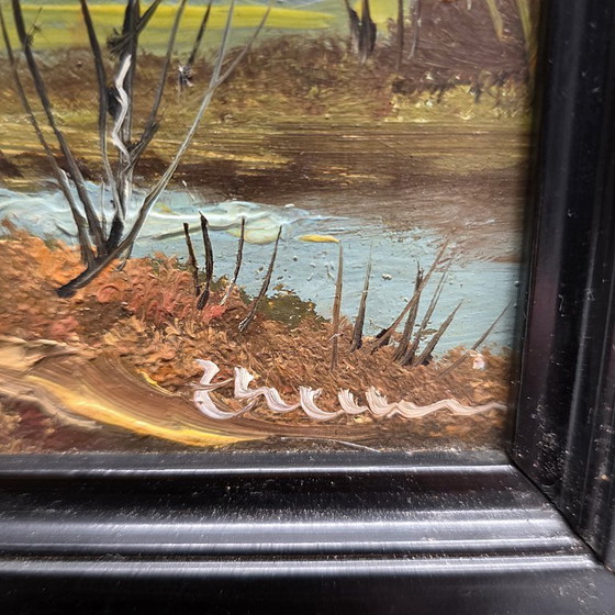 Image 1 of Paintings on board of summer and autumn, 20th century