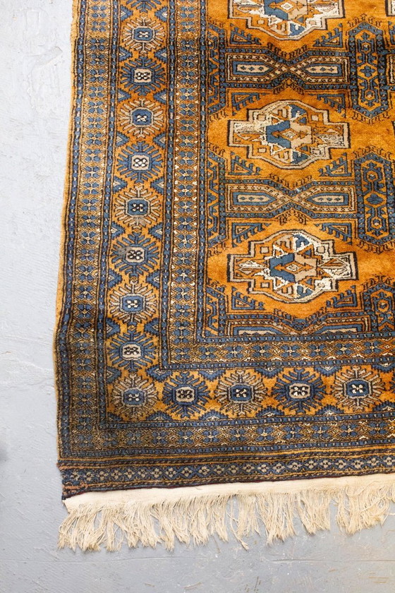 Antique Brown Persian Wool Rug With Blue Patterns – Rugs & carpets (photo 5 of 7)