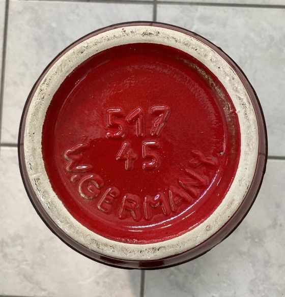 Image 1 of Large vase in red and green by Scheurich west germany model 517-45