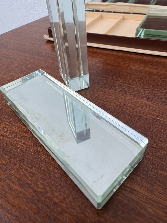 Image 1 of Art Deco messenhouder van spiegelend kristal