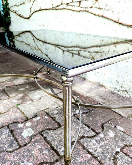 Metal and smoked glass coffee table (photo 3 of 8)