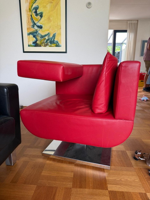 JORI Ice Cube Fauteuil – Rood Leder – Design Klassieker – Leather (photo 2 of 6)