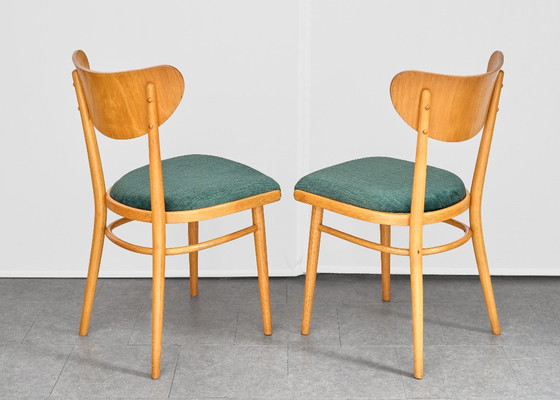Set of 4 Dining Chairs, Jitona, 1960s, Czechoslovakia, Textile, Wood, Beige (photo 6 of 15)