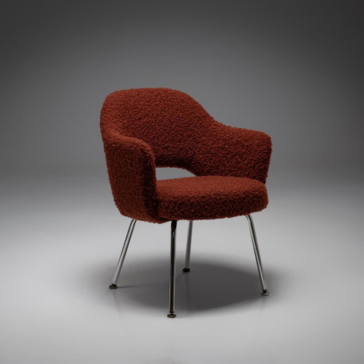 Esszimmerstuhl Modell 71 aus Alpaka und Mohair-Bouclé von Eero Saarinen für Knoll
