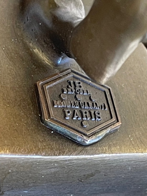 Image 1 of Sculpture Art Déco – Panthère en course - Bronze patiné – 19cm