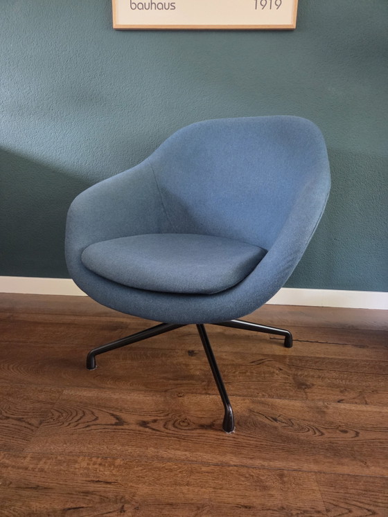 HAY Armchair All About Lounge AAL81 - Chair Petrol Blue With Swivel Base AAL 81 – Textile (photo 12 of 12)
