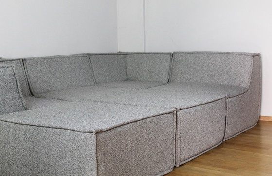 Image 1 of XXL Modular Sofa NEW Vintage Mid Century Bouclé Sleeper Sofa Grey