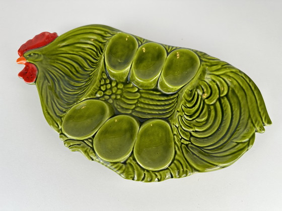 Image 1 of Vintage majolica serveerschaal - eieren