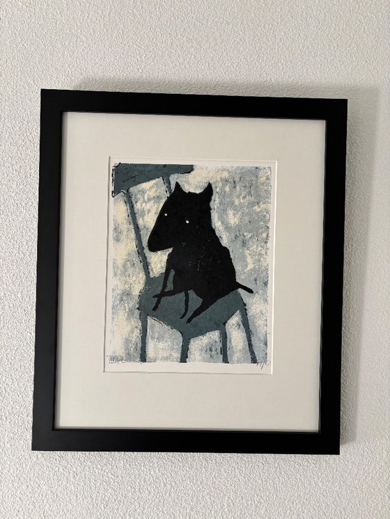 Image 1 of Sérigraphie Peter Bastiaanssen Chien sur chaise 2