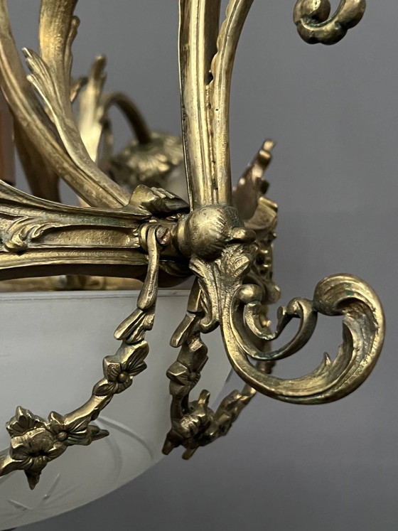 Lustre de style Louis XV. Bronze massif, cristal. – Crystal (photo 5 of 14)