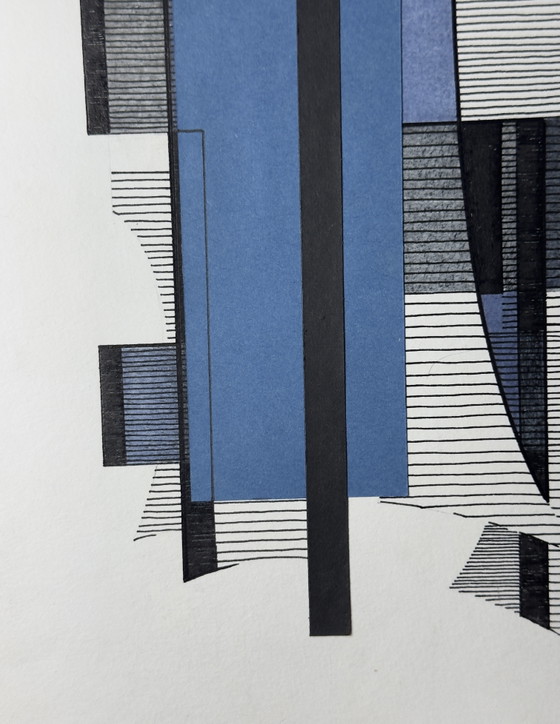 Eugène Eechaut (1928–2019) — Composizione Astratta Geometrica con Collage, 1982 – Dipinti e disegni, Paper (photo 4 of 13)