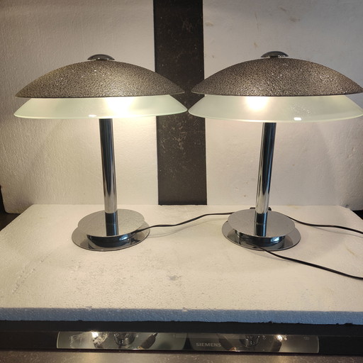 Set 2x Zijlstra lampada spaziale con bellissimi paralumi in vetro