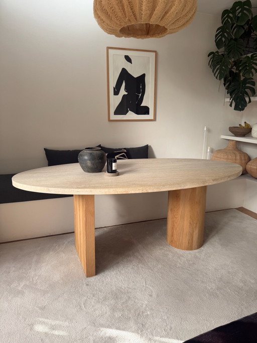 Mesa de Comedor de Travertino Maison Mimi et Toi