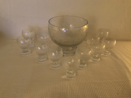 Image 1 of Iittala Kekkerit schaal en glazen, ontworpen door Timo Sarpaneva