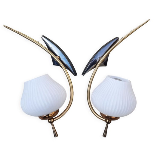 Pair of vintage wall lamps by Arlus, 1950