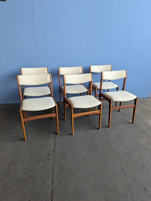 6 sedie da pranzo in teak stile Mid-Century - Erik Buch – eetkamerstoelen, Wood