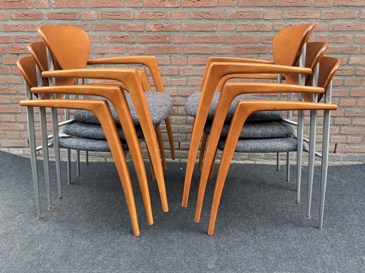 6 x Memphis Stijl Stoelen