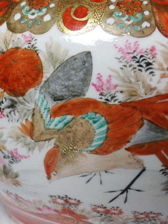 Image 1 of Japanse cachepot van Kutani-porselein en brons, Meiji-periode, 19e-20e eeuw.