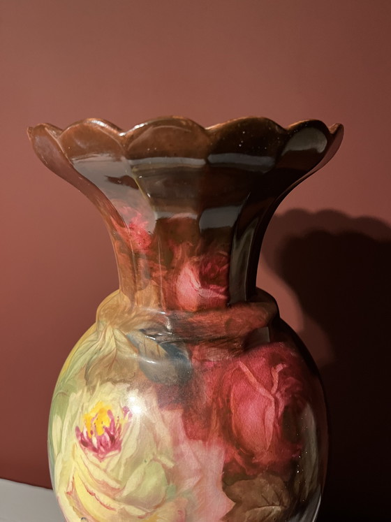 Image 1 of Vaas Royal Bonn Germany floral Art Deco 38 cm 