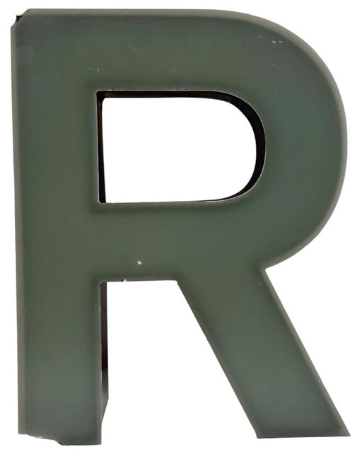 Vintage Grey Illuminated Letter R , 1970s