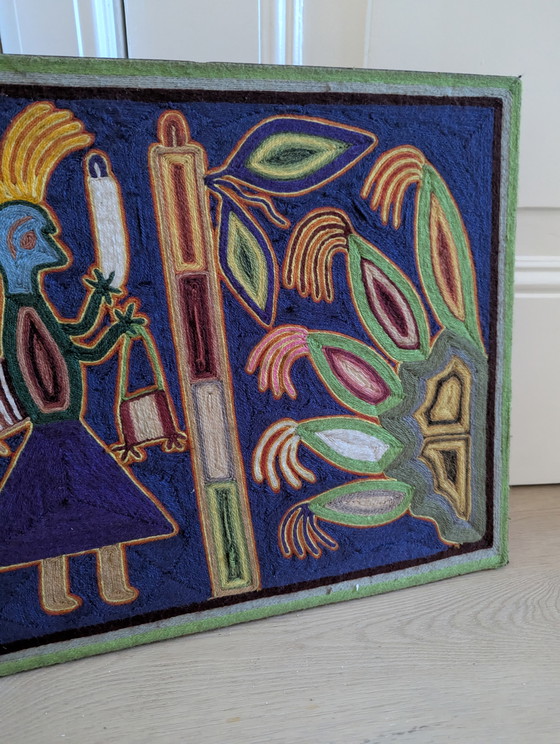 Image 1 of Décoration artistique Huichol Mexique années 70