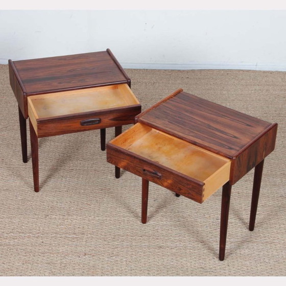 Image 1 of Pareja de mesitas de noche escandinavas en palisandro de Río, 1960