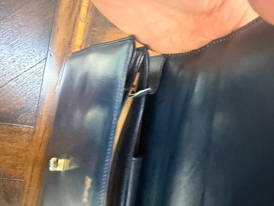 Delvaux Vintage Marineblauw – Top handle tassen, Kalfsleer (photo 6 of 7)
