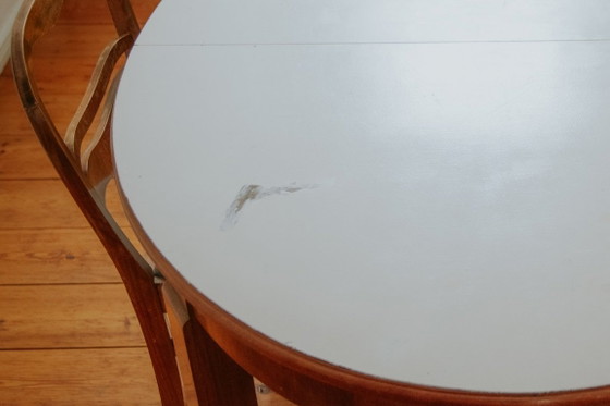 Vintage Extendable Dining Table + 4 Chairs – Wood – Folding Table (photo 4 of 9)