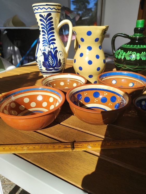 Image 1 of Set vazen/kommen Rustiek Duits Landhaus DDR Retro