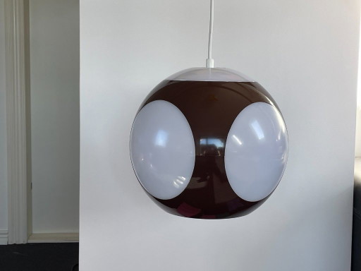 Lampe Space Age Massive Bug Eye, Modèle Boule Marron, Vintage, Rétro