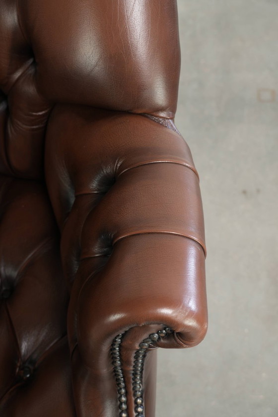 Sedia da ufficio Chesterfield in pelle bovina marrone in lussuoso stile inglese – Sedie da ufficio, Leather (photo 8 of 14)
