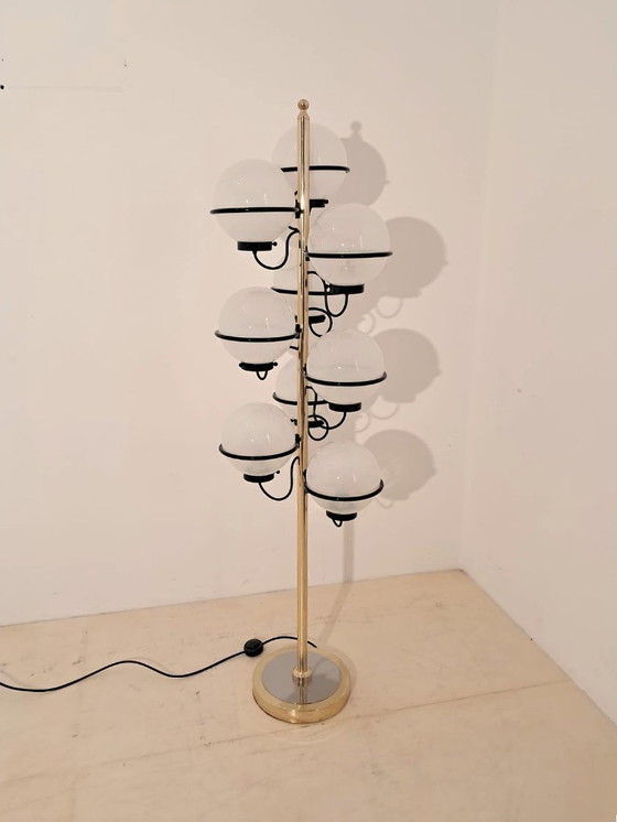 Image 1 of Gino Sarfatti-style floor lamp with 9 lights.