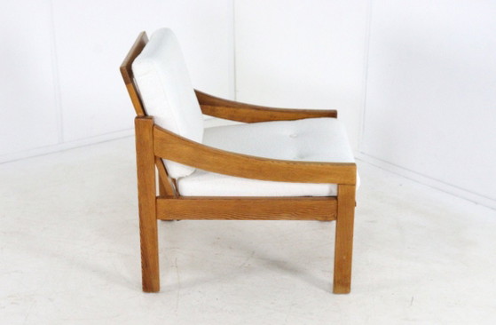 Image 1 of Ensemble de 2 fauteuils vintage en pin/hêtre « Gassel », récemment retapissés.