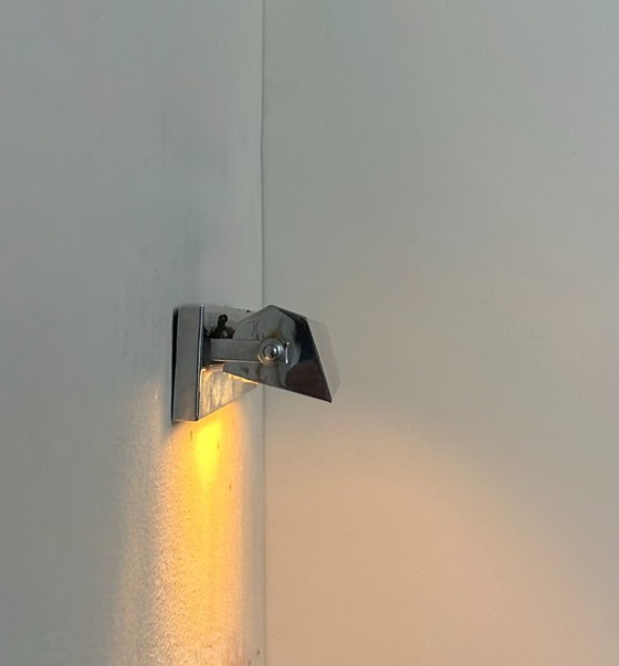 Image 1 of Applique vintage moderniste orientable, métal chromé, France, 1930