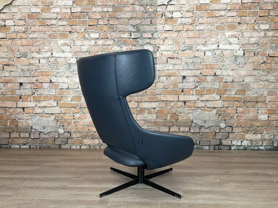 Artifort Kalm - Dunkelblau | Patrick Norguet – Sessel, Leder, Metall (photo 7 of 16)