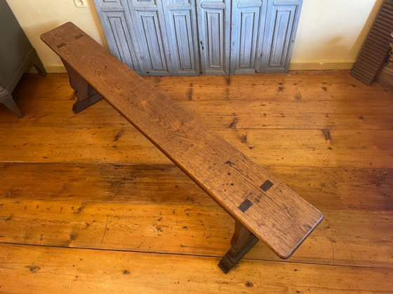 Lunga Panca da Chiesa in Rovere Francese 170 Cm. – Panche, Wood (photo 12 of 13)