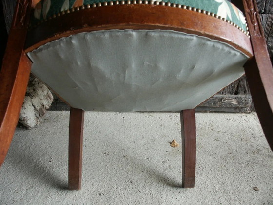 Wooden armchair, fabric, Green (photo 11 of 12)