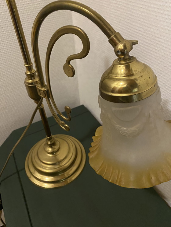 Image 1 of Art Nouveau Desk Lamp Vintage Brass