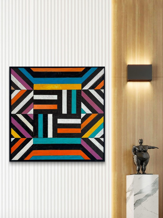 Kesta 2015 - Rara Composizione astratta colorata su pannello - 80cm x 80cm – Arte, MDF, Legno (photo 3 of 12)