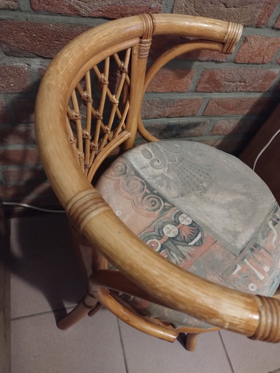 Vintage rotan kuipstoel / bamboe bijzetstoel Boho (vers geolied!) – Kuipstoelen, Rattan (photo 3 of 5)